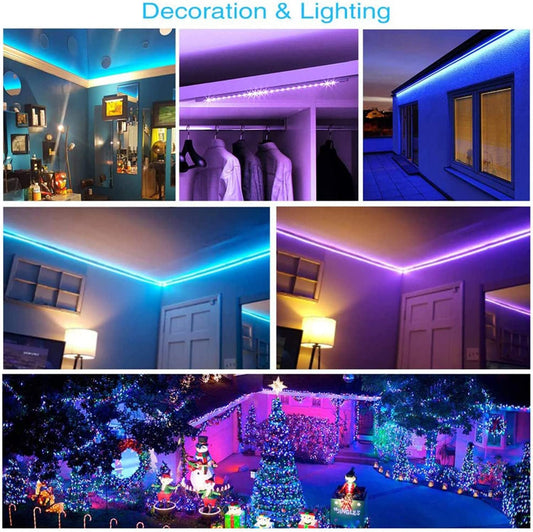 32.8Ft RGB LED Strip Lights with Remote Control for Bedroom and Home Decor