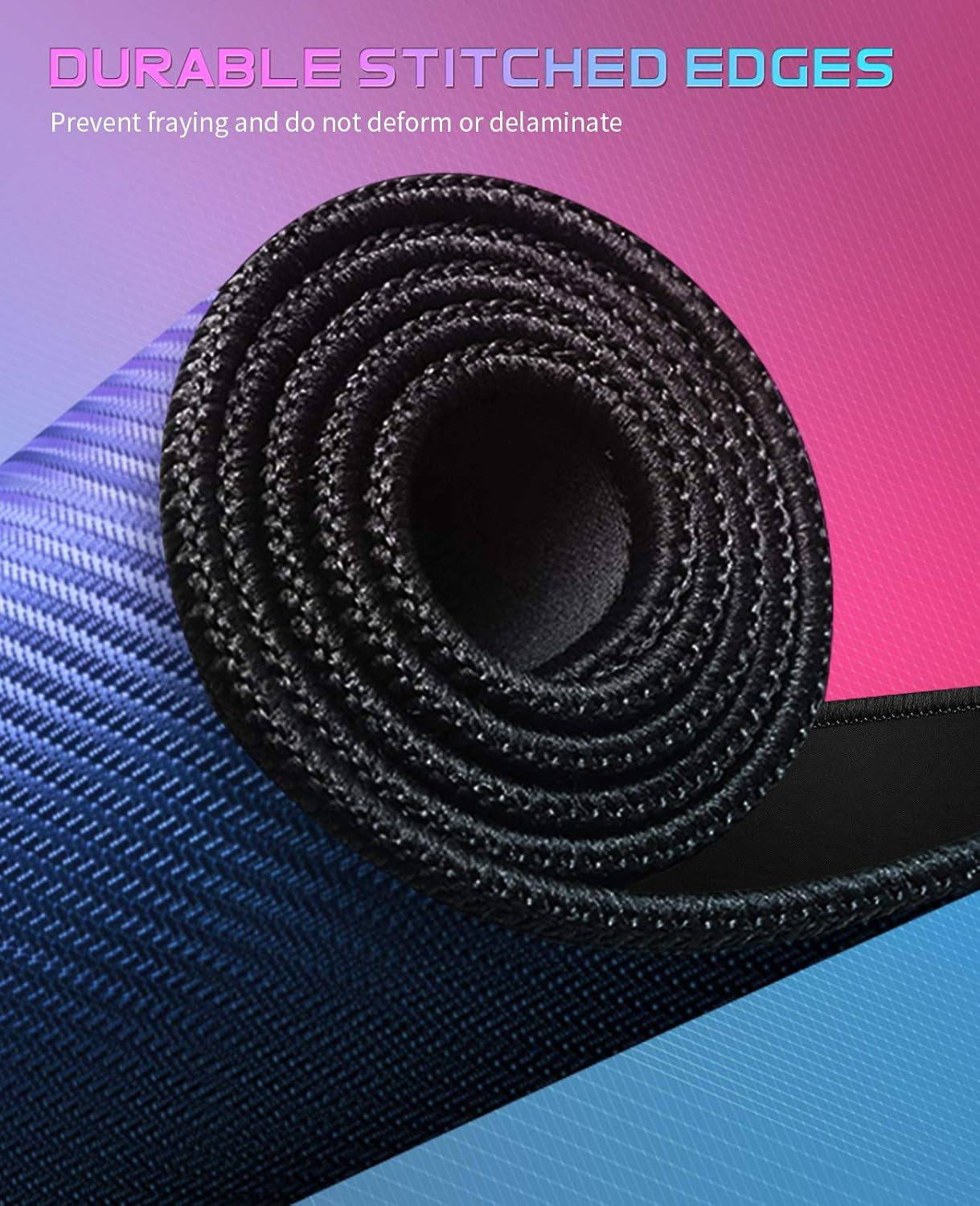 Extended Large Gaming Mouse Pad - Superior Micro-Weave Cloth, Waterproof Keyboard Pad with Stitched Edges, Non-Slip Base, 31.5 x 11.8 Inches, XL, Black