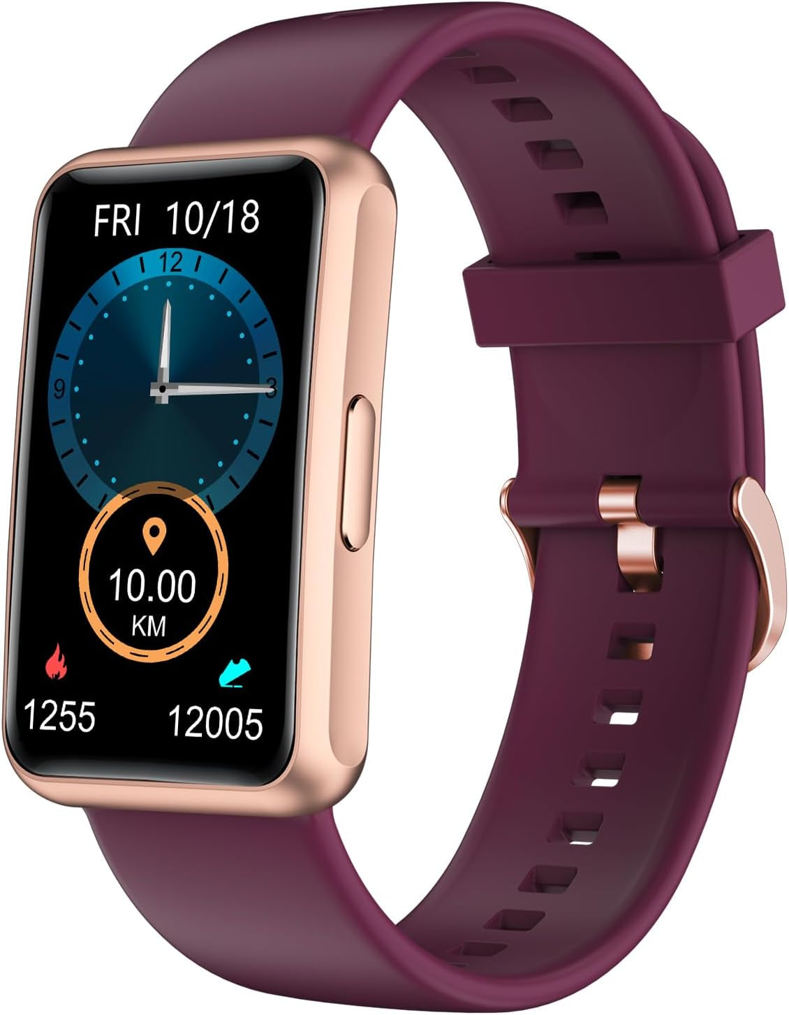 IP68 Waterproof Fitness Tracker for Men and Women - Full Touch Screen with Steps, Calories, Sleep Tracking, and Alarm Functions (Purple)
