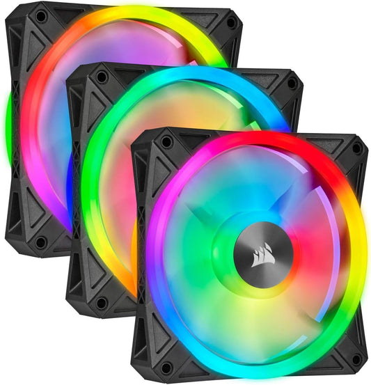 QL Series QL120 RGB 120mm LED Fan Triple Pack with Lighting Node Core