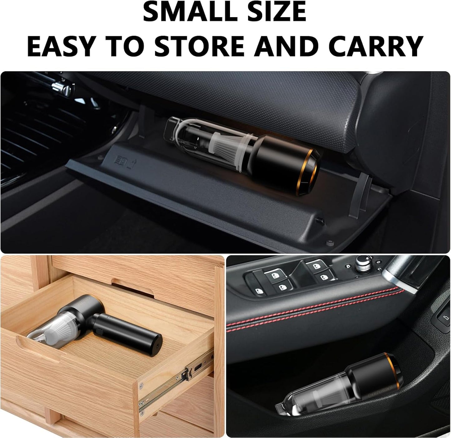 4-in-1 High-Power Portable Handheld Vacuum Cleaner with Brushless Motor - 20,000 PA Suction, Rechargeable, Includes Air Blower and Pump - Black