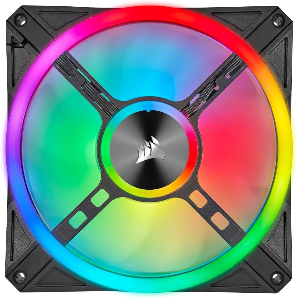 QL Series QL120 RGB 120mm LED Fan Triple Pack with Lighting Node Core