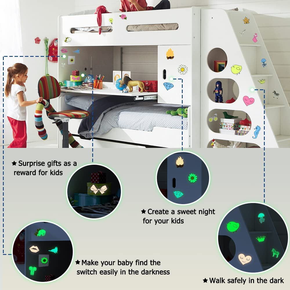 Glow-in-the-Dark Wall Stickers for Kids' Bedrooms - 30-Piece Decorative Set
