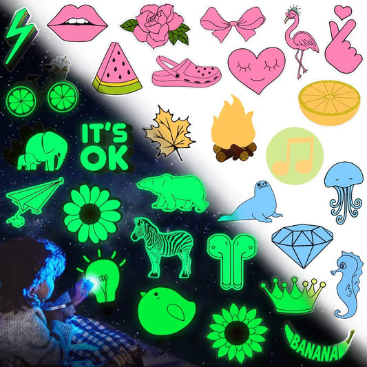 Glow-in-the-Dark Wall Stickers for Kids' Bedrooms - 30-Piece Decorative Set