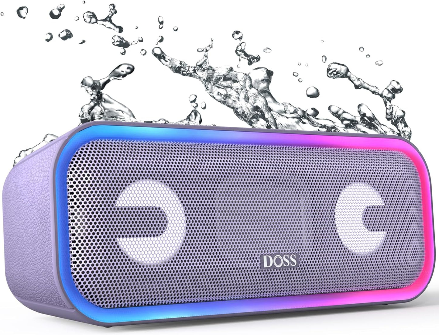 Soundbox Pro+ Bluetooth Speaker - 24W Stereo Sound with Enhanced Bass, IPX6 Waterproof Rating, 15 Hours Playtime, Colorful LED Lights - Ideal Gift for Adults, Men, and Women - Grey