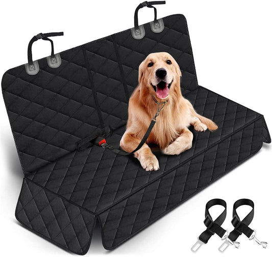 Premium Waterproof Dog Car Seat Cover - Non-Slip Back Seat Protector for Pets, Compatible with Most Cars, Trucks, and SUVs - Black