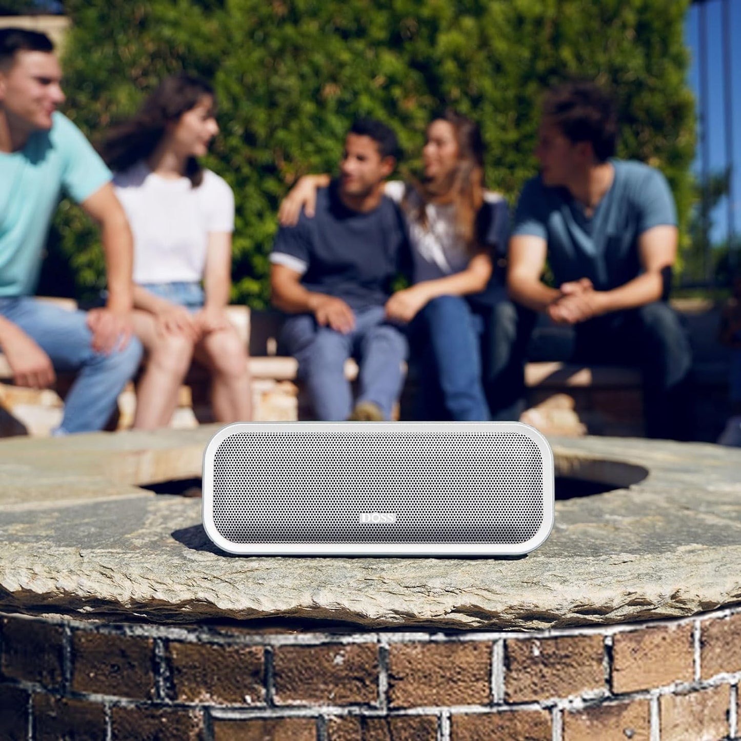 Soundbox Pro+ Bluetooth Speaker - 24W Stereo Sound with Enhanced Bass, IPX6 Waterproof Rating, 15 Hours Playtime, Colorful LED Lights - Ideal Gift for Adults, Men, and Women - Grey