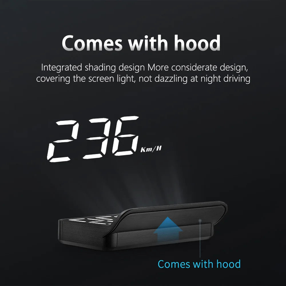 Revolutionize Your Driving Experience with the New Car OBD2 HUD Head-Up Display - Speedometer & On-Board Computer for Ultimate Vehicle Monitoring