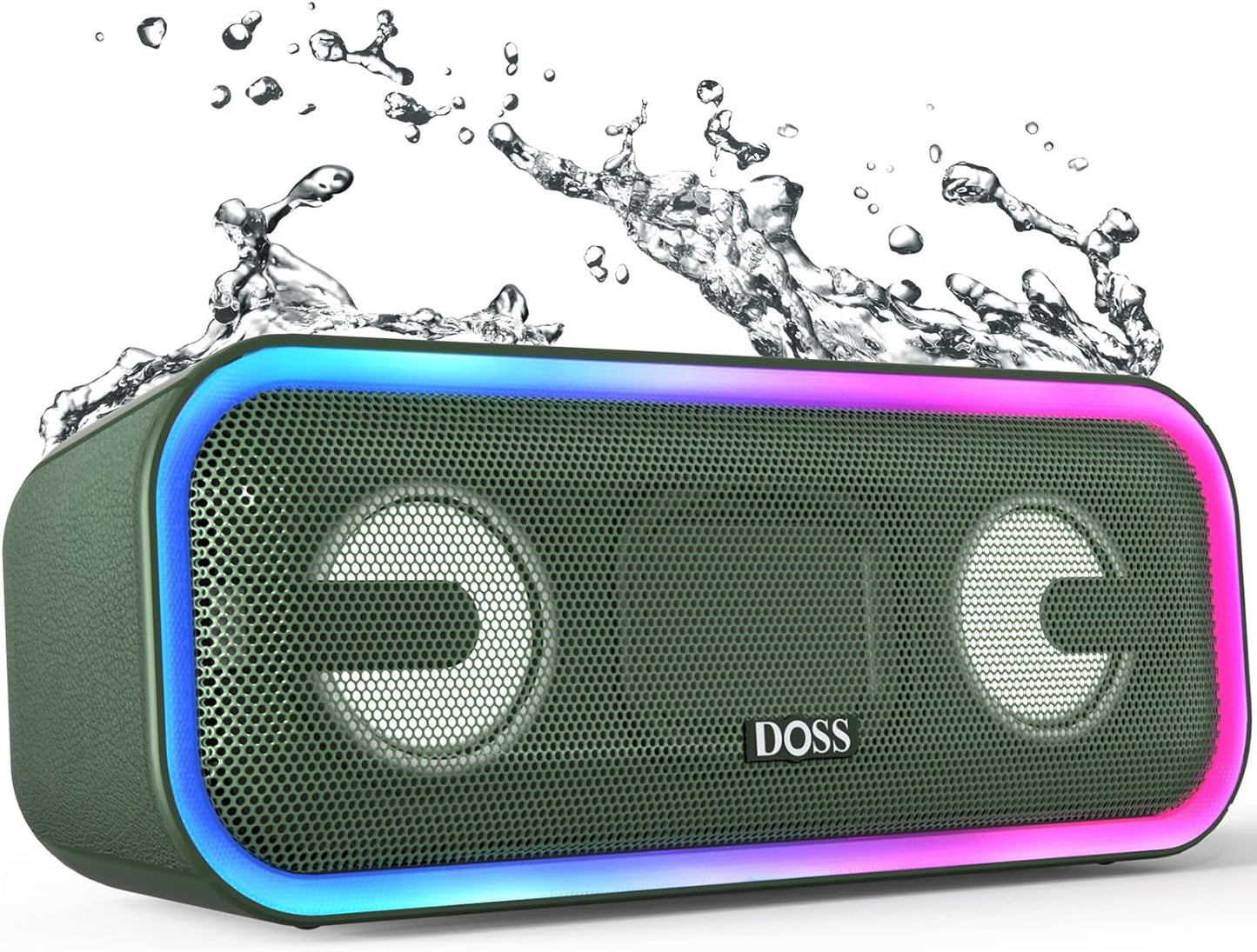 Soundbox Pro+ Bluetooth Speaker - 24W Stereo Sound with Enhanced Bass, IPX6 Waterproof Rating, 15 Hours Playtime, Colorful LED Lights - Ideal Gift for Adults, Men, and Women - Grey