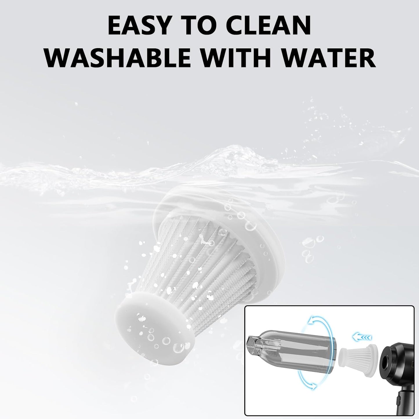 4-in-1 High-Power Portable Handheld Vacuum Cleaner with Brushless Motor - 20,000 PA Suction, Rechargeable, Includes Air Blower and Pump - Black