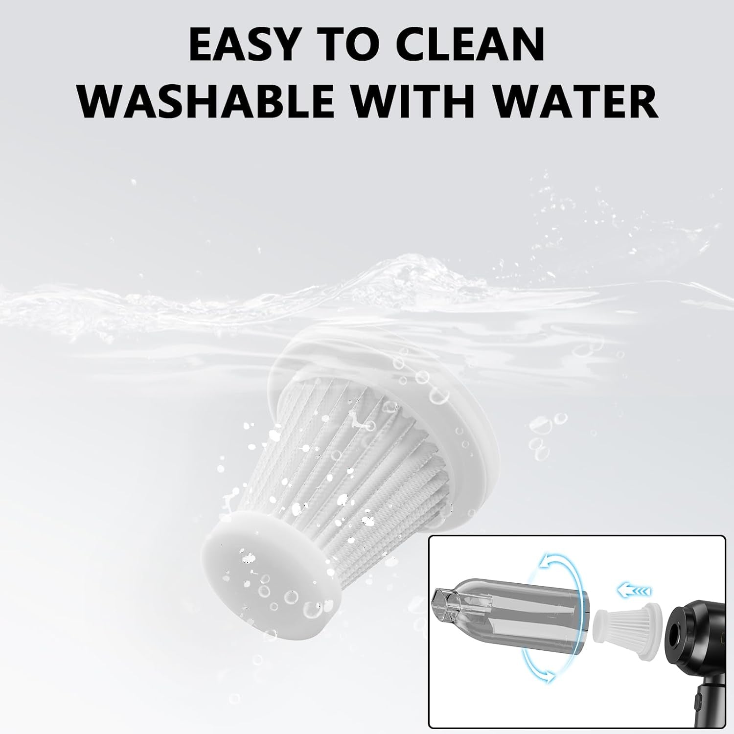 4-in-1 High-Power Portable Handheld Vacuum Cleaner with Brushless Motor - 20,000 PA Suction, Rechargeable, Includes Air Blower and Pump - Black