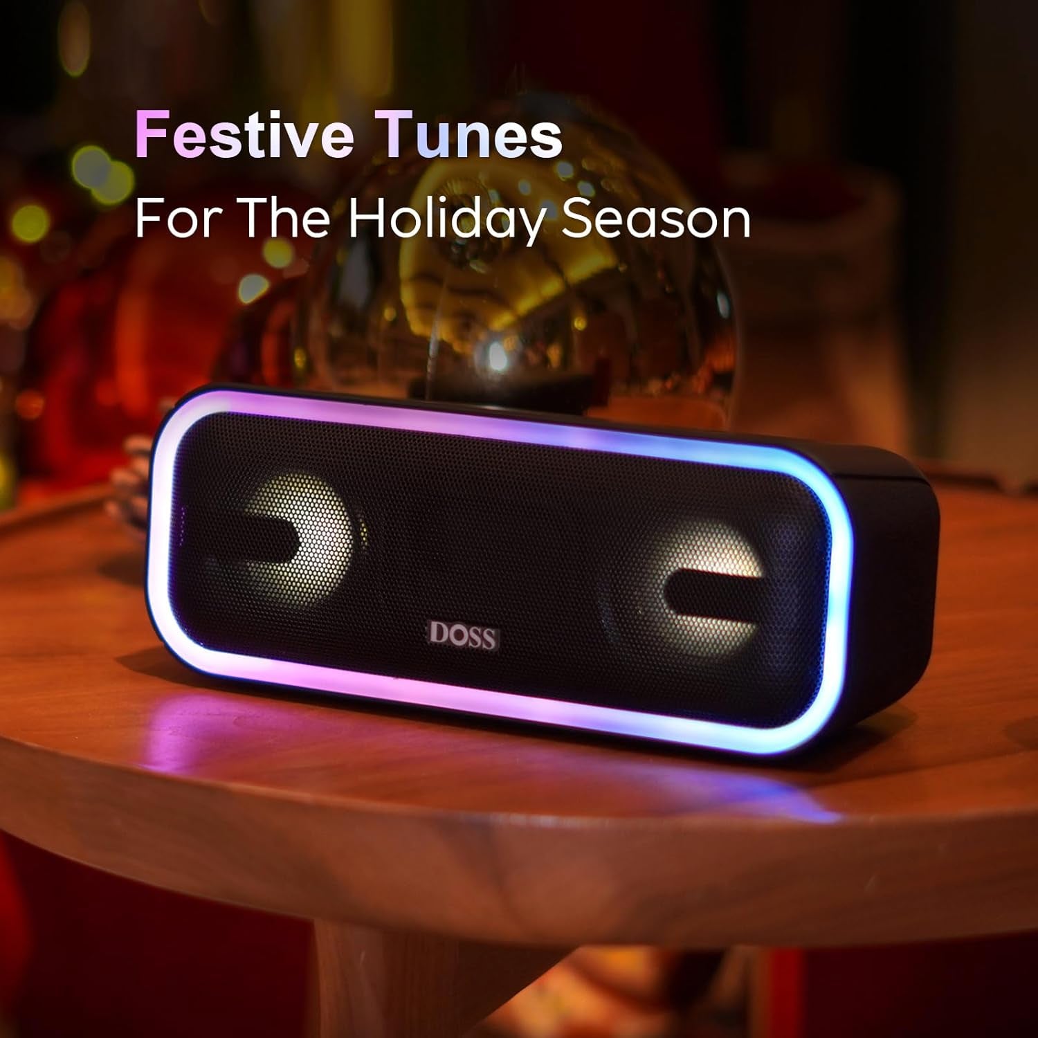 Soundbox Pro+ Bluetooth Speaker - 24W Stereo Sound with Enhanced Bass, IPX6 Waterproof Rating, 15 Hours Playtime, Colorful LED Lights - Ideal Gift for Adults, Men, and Women - Grey