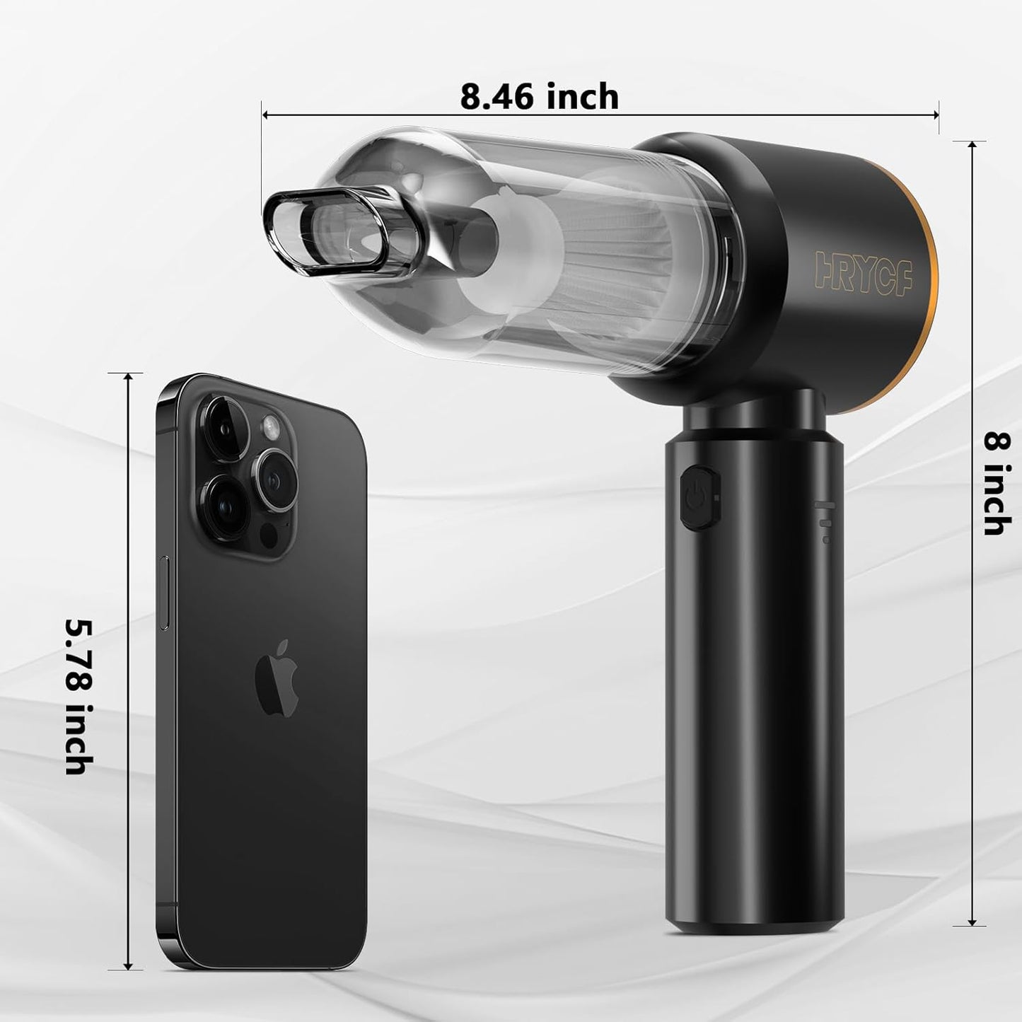 4-in-1 High-Power Portable Handheld Vacuum Cleaner with Brushless Motor - 20,000 PA Suction, Rechargeable, Includes Air Blower and Pump - Black