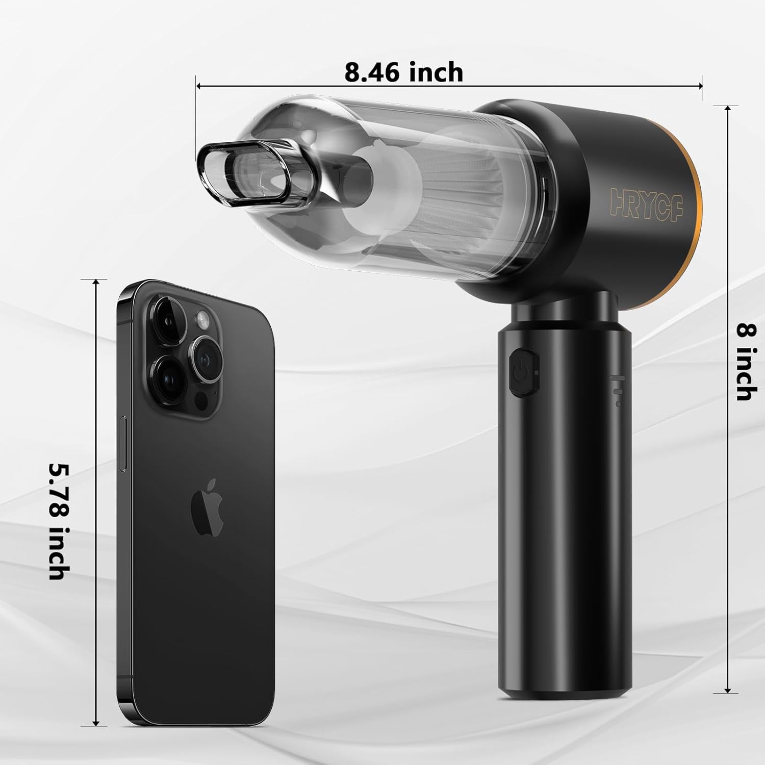 4-in-1 High-Power Portable Handheld Vacuum Cleaner with Brushless Motor - 20,000 PA Suction, Rechargeable, Includes Air Blower and Pump - Black