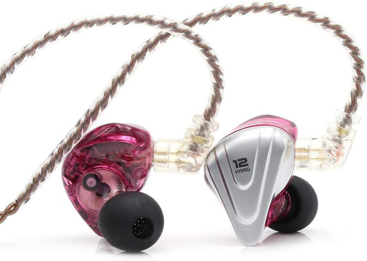KZ ZSX 5BA+1DD Hybrid In-Ear Hi-Fi Earphones with Zinc Alloy Faceplate and Recessed 2-Pin Detachable Cable for Audiophiles (Without Microphone, Purple)